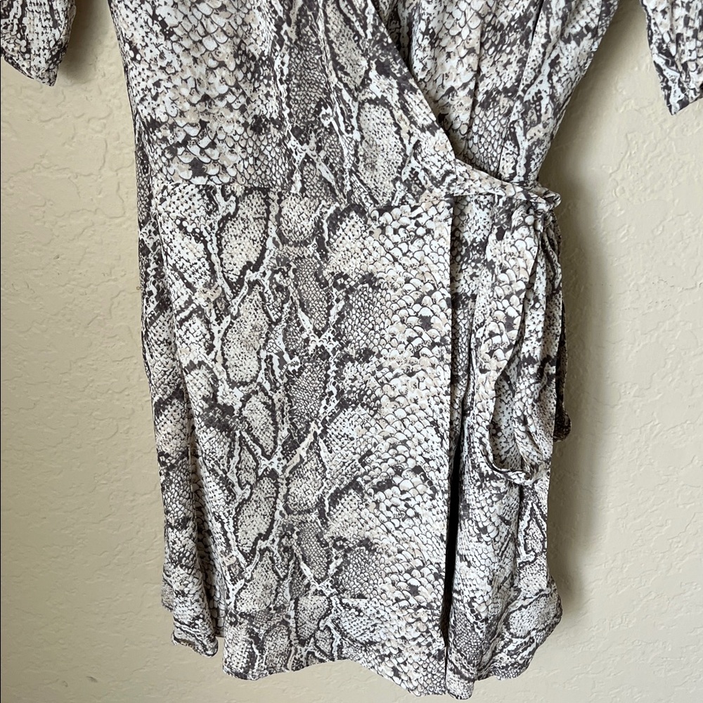Reformation Monica Python Snake Mini Wrap Dress - image 4